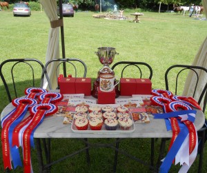 The beautiful Coronation Cup trophy with prizes donated by the Grenadier Guards of which HM Queen is patron.